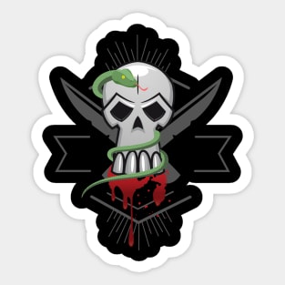 Bloody Skull With Snake Sticker